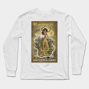 Hawaii - Vintage Travel Poster Long Sleeve T-Shirt